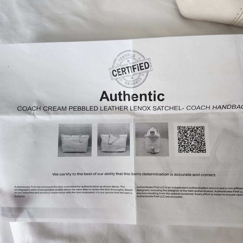 Coach Ivory Leather Tote with Gold Accents - Picture 11 of 15